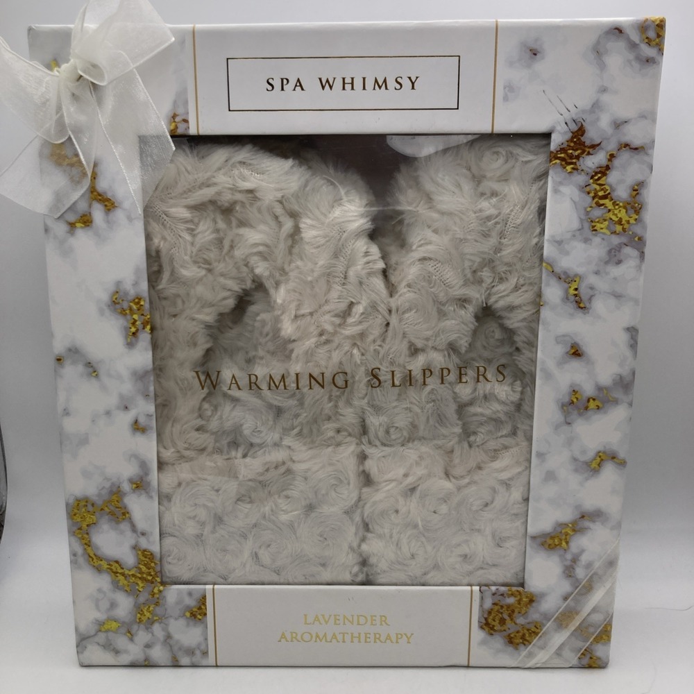 Spa Whimsy Aromatherapy Warming Slippers Lavender Aromatherapy